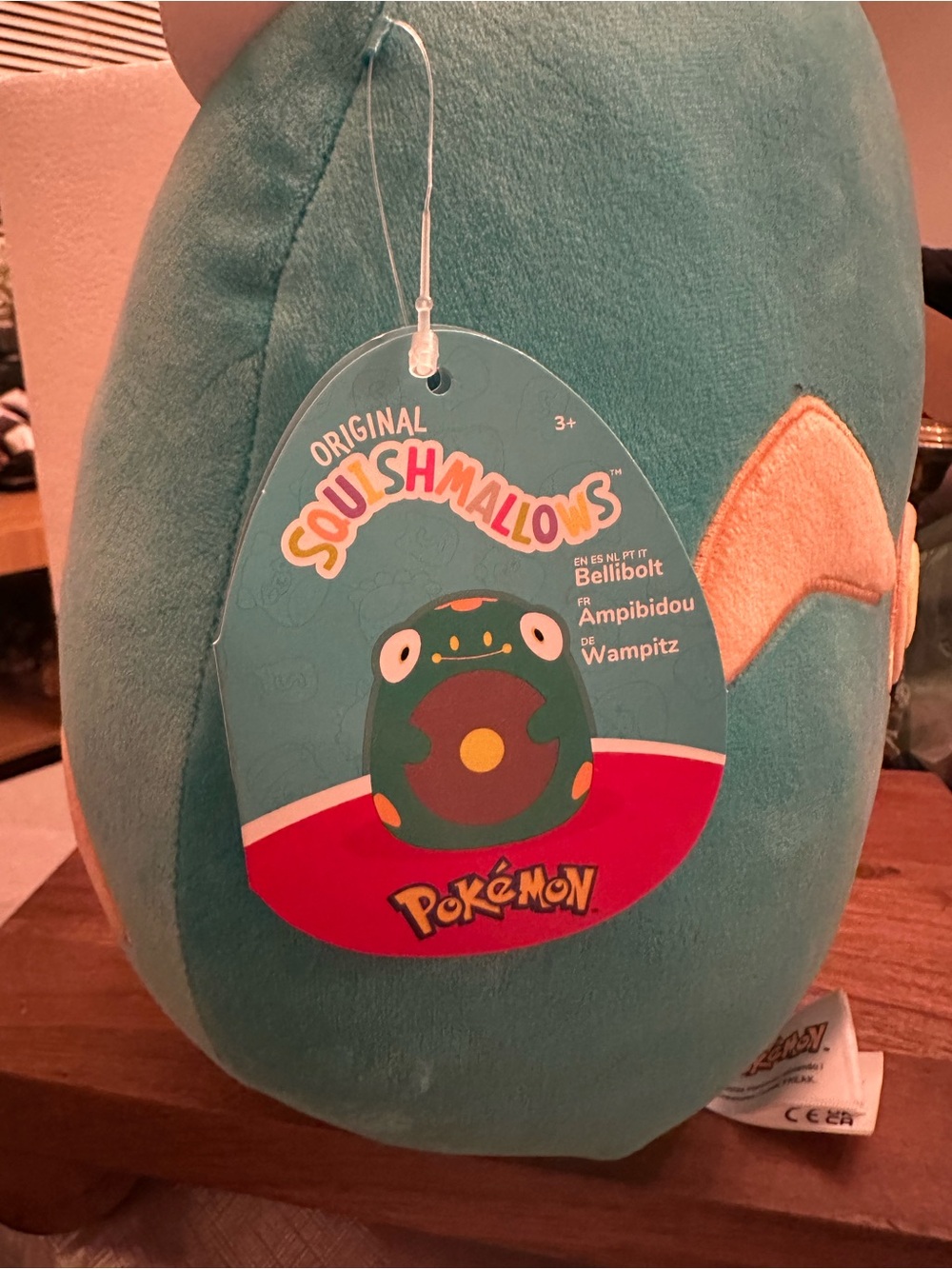 Squishmallows Teal and Orange Pokémon Wampitz Plush